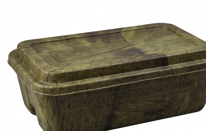 Lidded wholesale banana-leaf carton